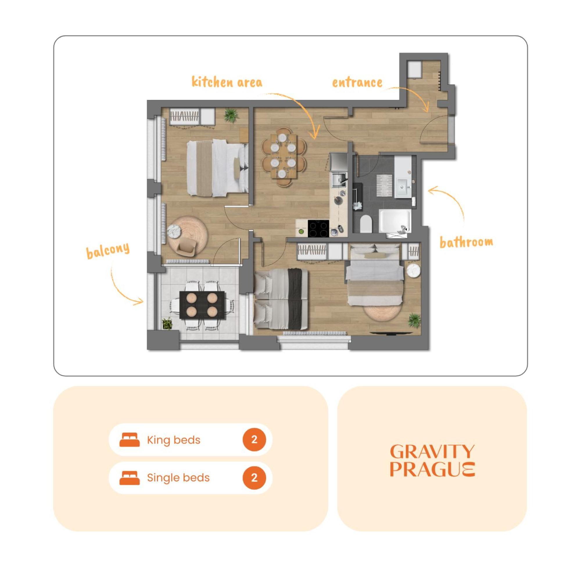 Bright 2Br - 8Th Floor, Balcony, Free Parking - By Gravity Prague Apartment ภายนอก รูปภาพ